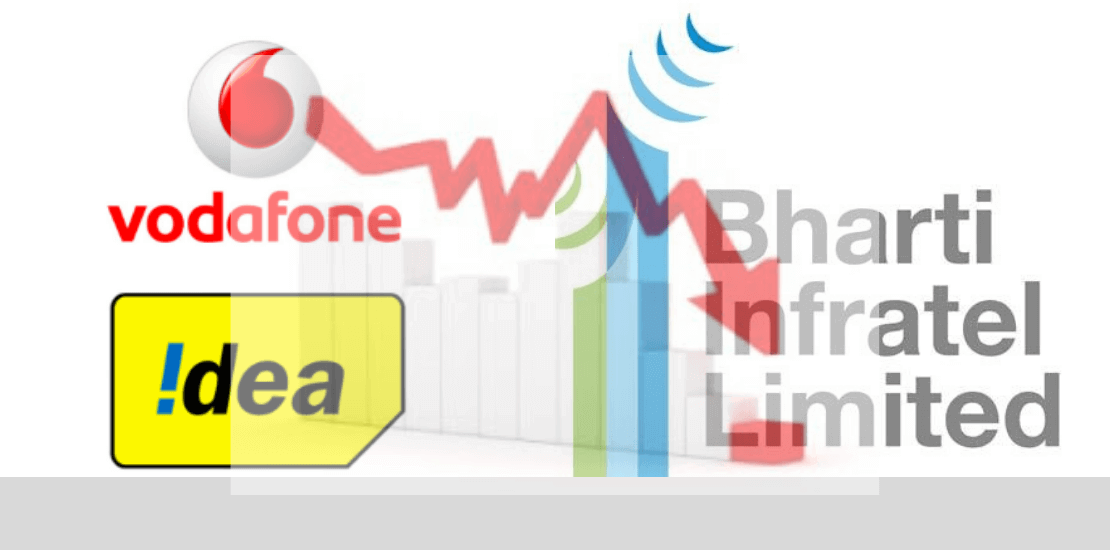 Vodafone Idea And Bharti Infratel share price down