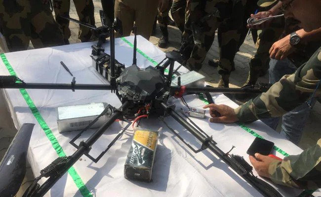 Pakistani Drone Carrying Weapons Destroyed In India