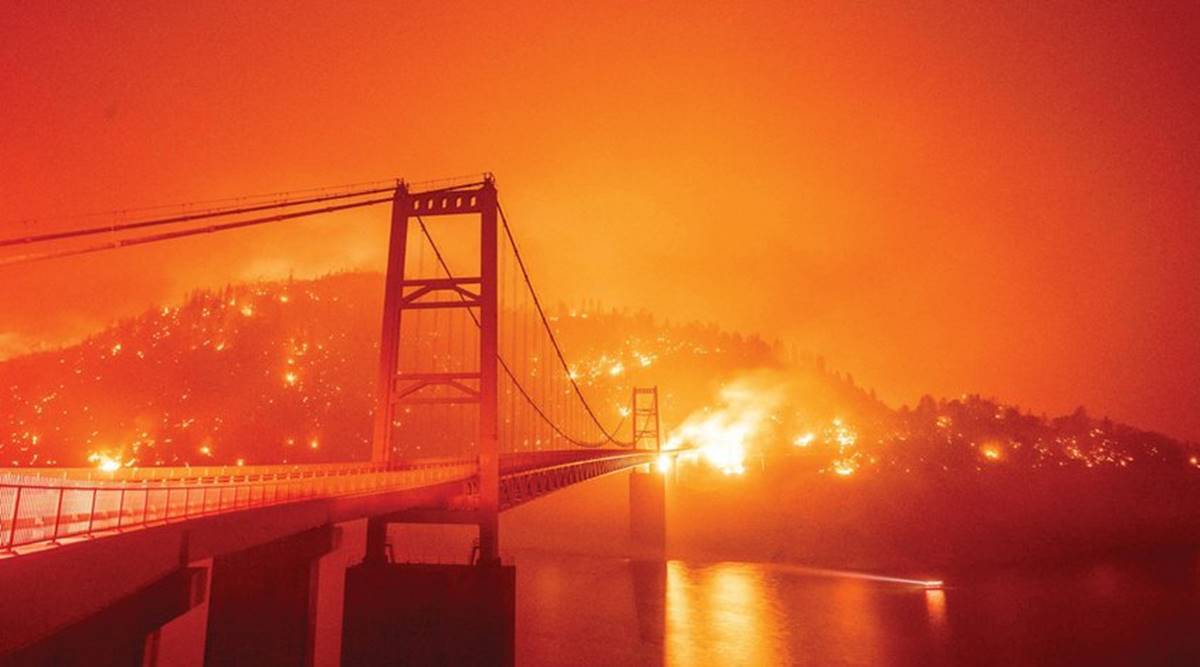 California Wildfire Raging, Engulfes 25 Mile Area And Left Atleast 3 Dead