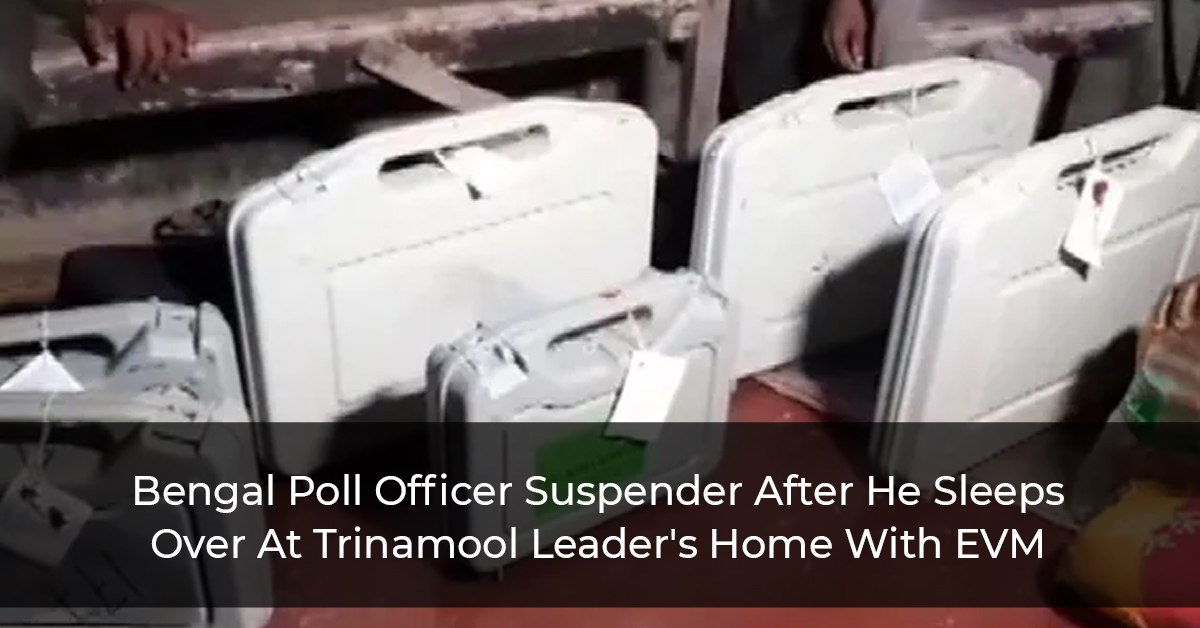 Bengal Poll Officer Suspender After He Sleeps Over At Trinamool Leader's Home With EVM