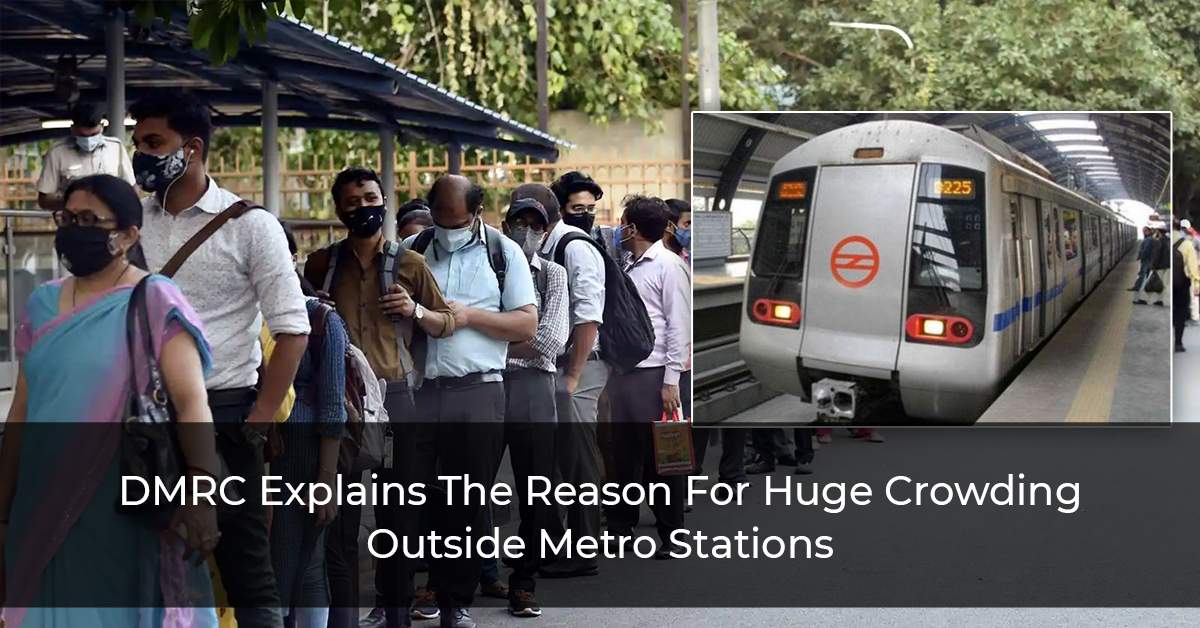 DMRC-Explains-The-Reason-For-Huge-Crowding-Outside-Metro-Stations