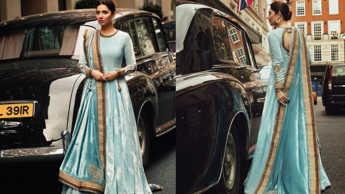 Raees Fame ‘Mahira Khan’ Donned A Gorgeous Ice Blue Anarkali. See Pics Here!